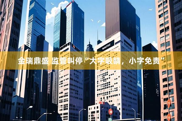 金瑞鼎盛 监管叫停“大字吸睛，小字免责”